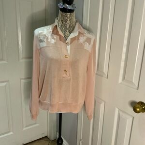 Phillippe marques peach colored blouse size large